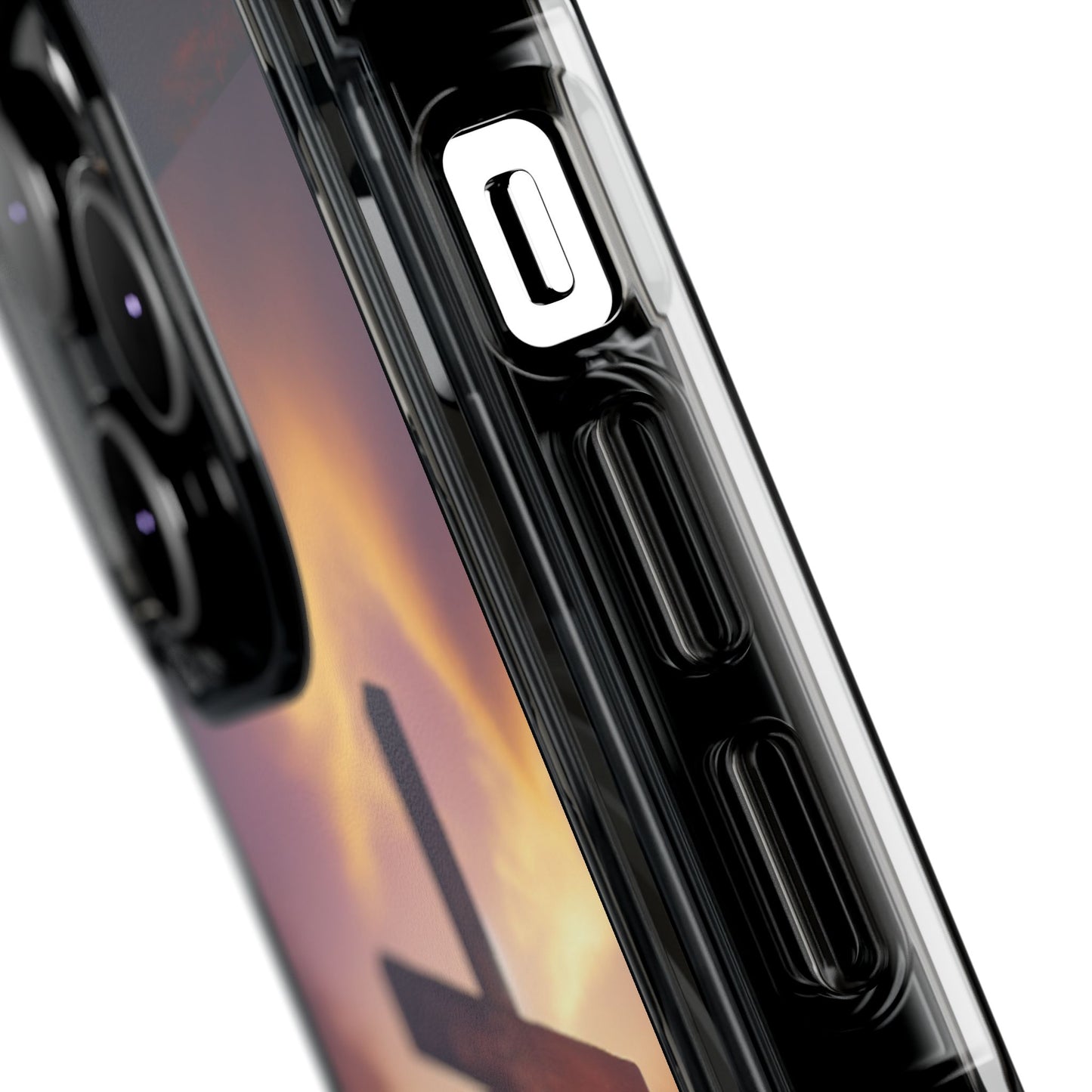 Sunset Cross Magnetic Clear Impact Case - Faith-Inspired Phone Protection