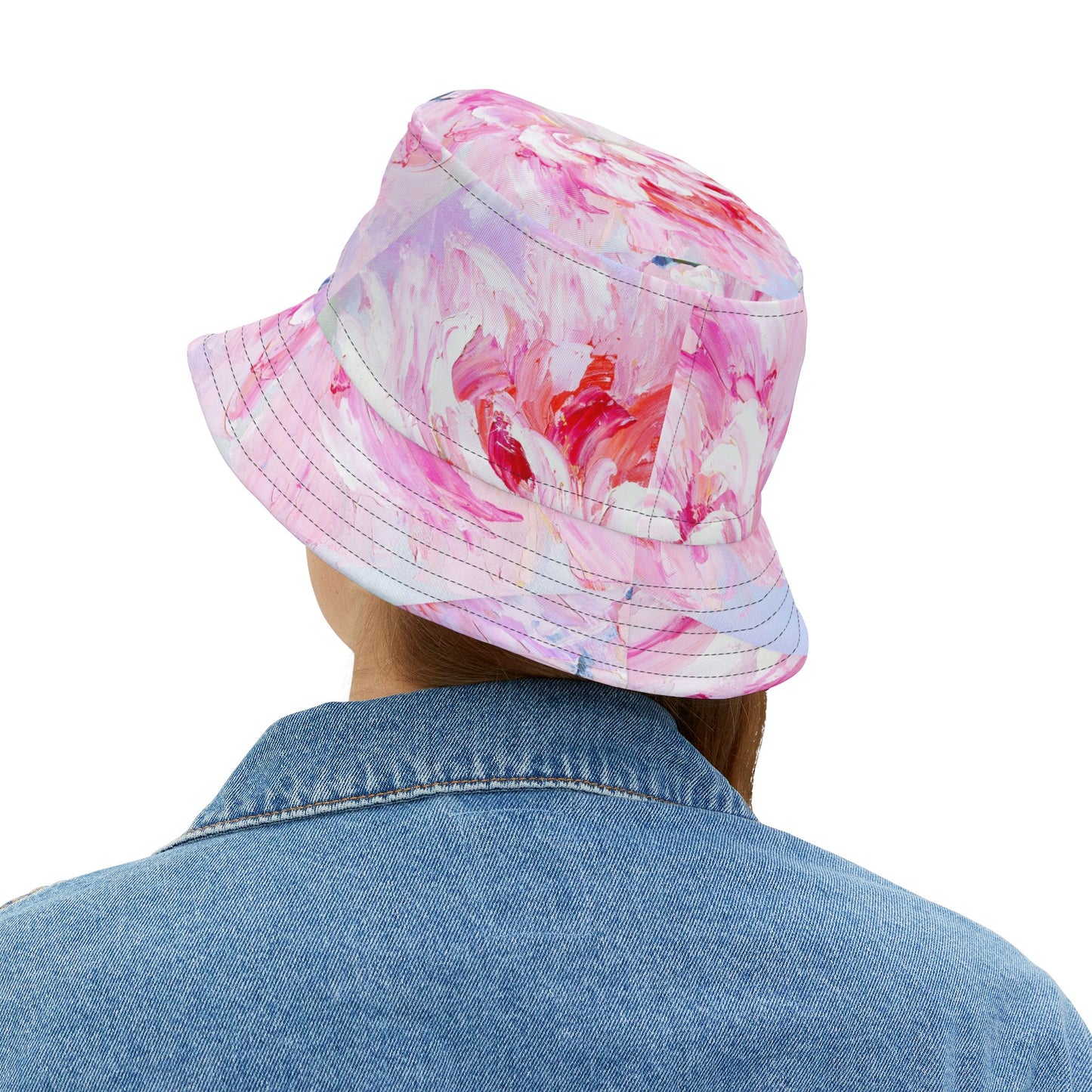Floral Bucket Hat - Pink AOP, Summer Accessory, Boho Style, Gift for Her, Beachwear, Festival Fashion