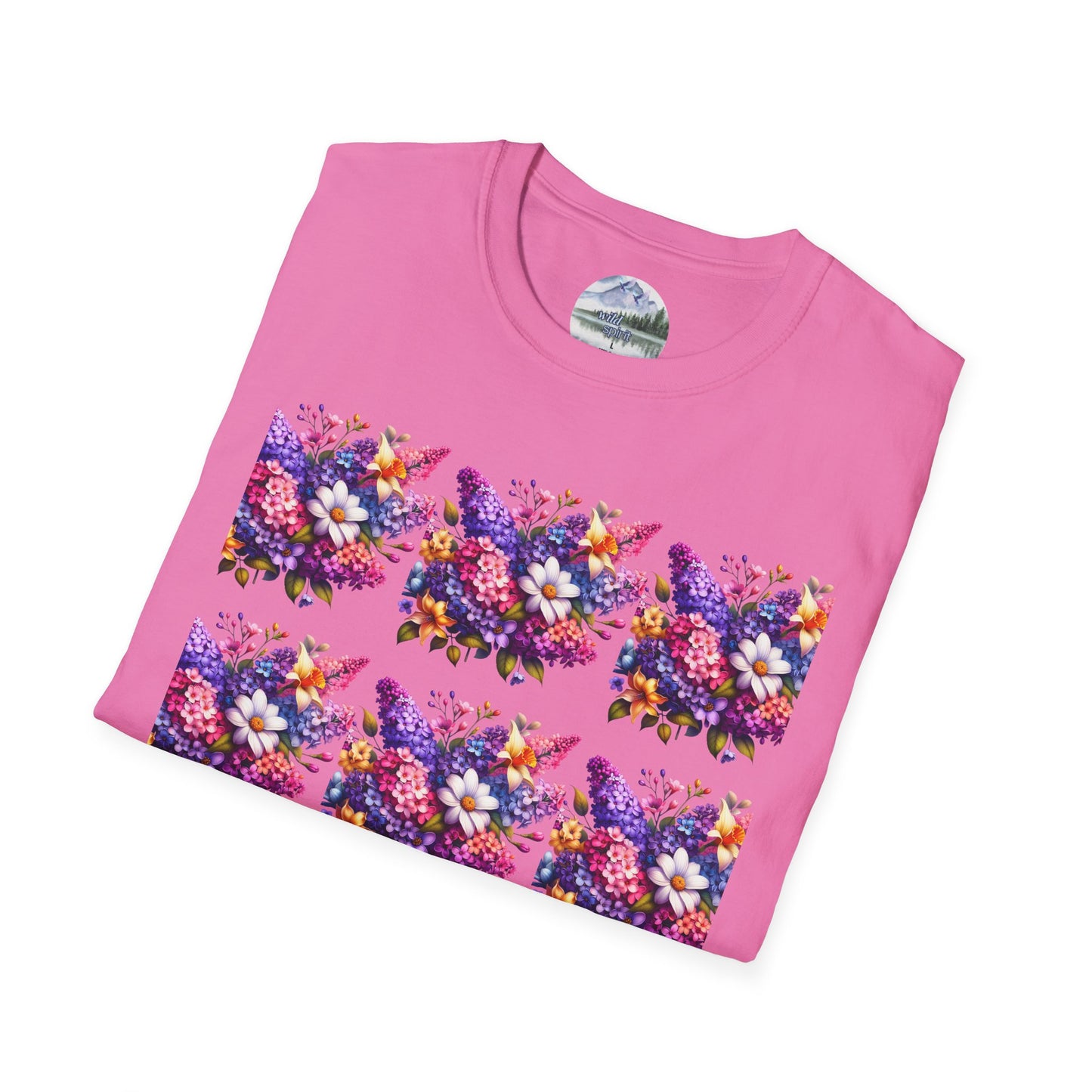 Floral Pattern Unisex Softstyle T-Shirt - Vibrant Spring Design