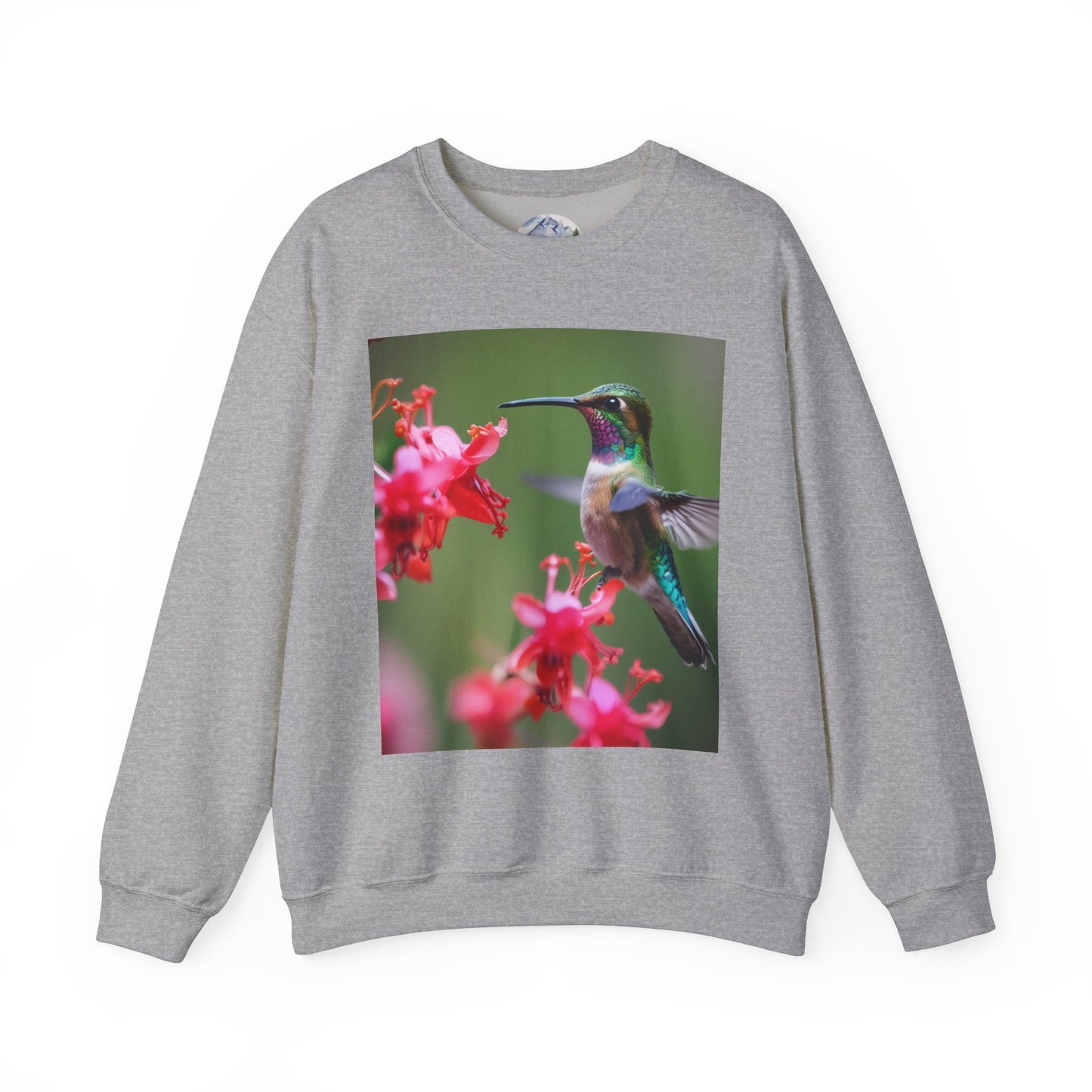 Fly free hummingbird & floral crewneck sweatshirt