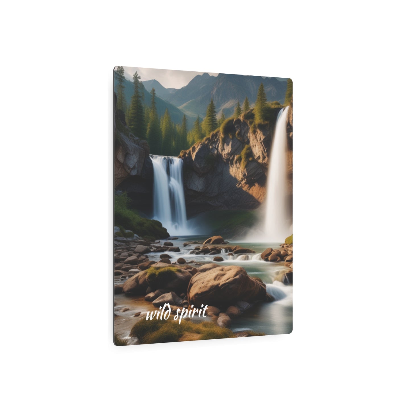 Metal Art Sign - Mountain Forest Waterfall Creek Design