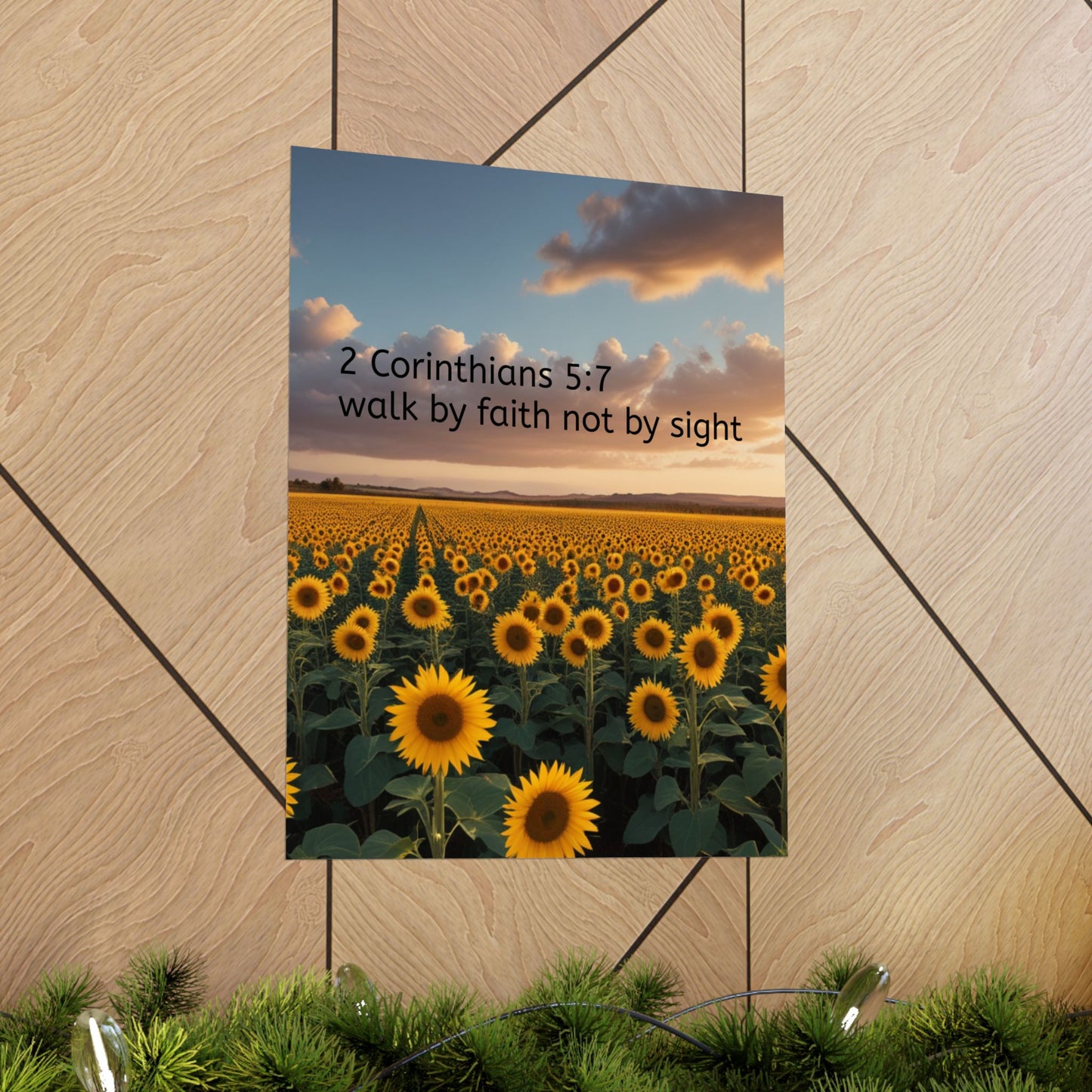 Inspiring Faith Wall Art, Sunflower Poster, Inspirational Home Decor, Christian Gift, Motivational Print