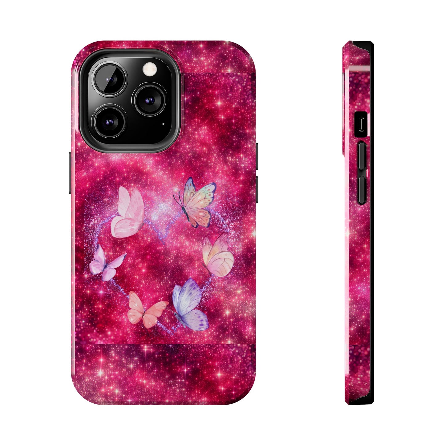 Butterfly Heart Tough Phone Cases - Vimentins Day Sparkly Design