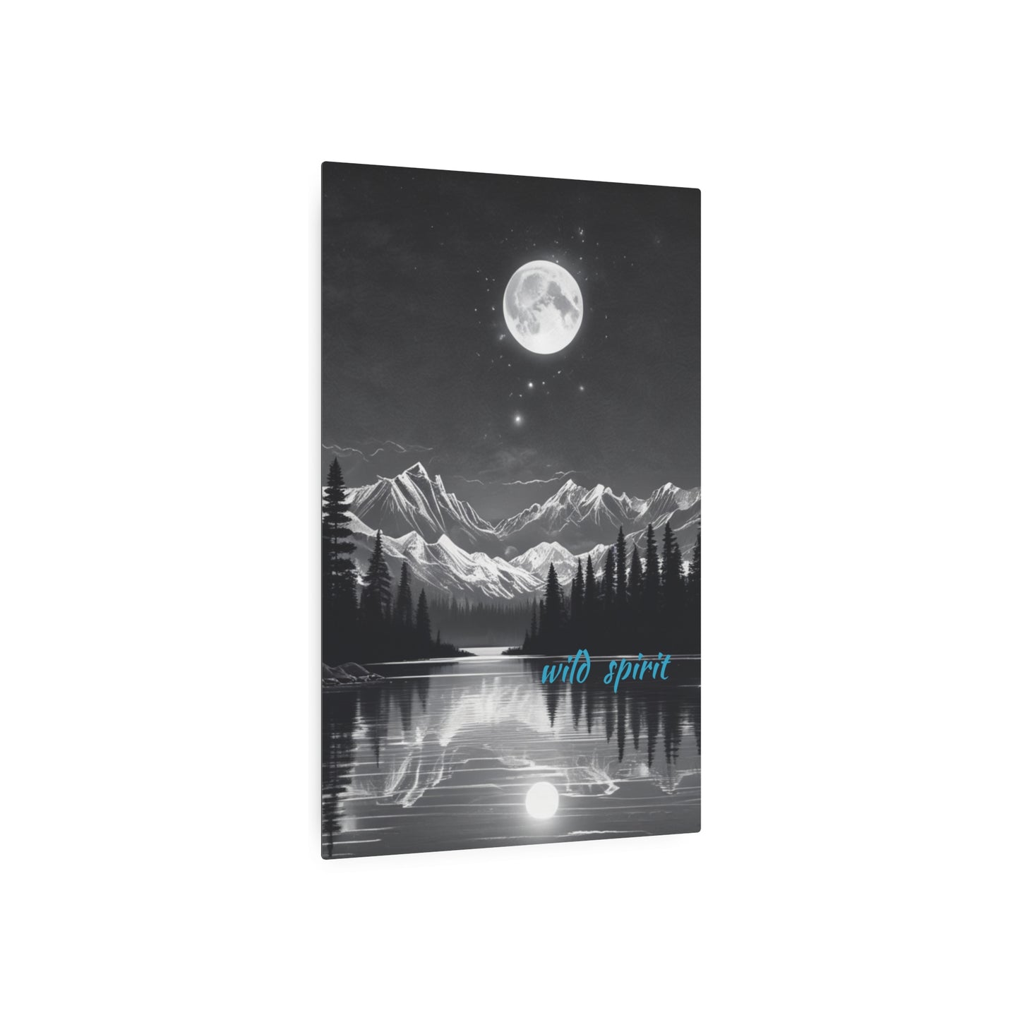 Metal Art Sign Moon and Stars Reflection Design