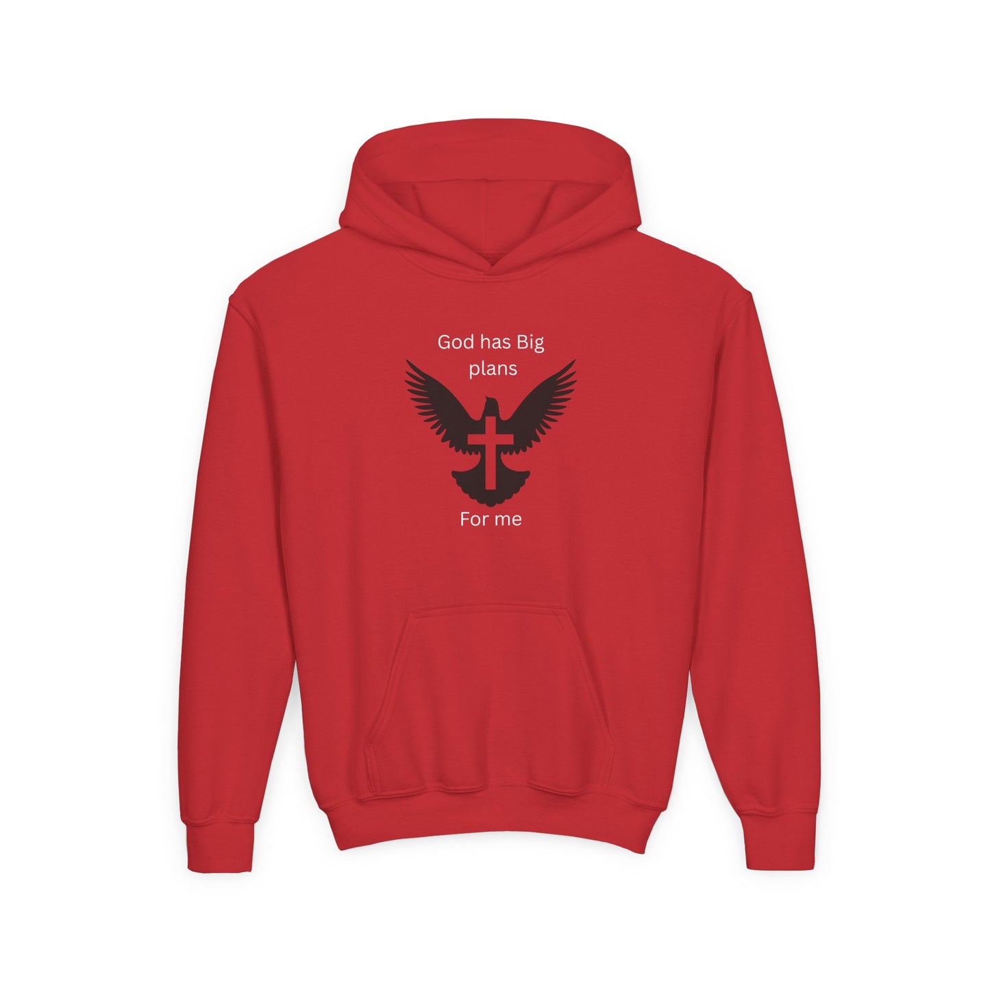 Inspirational Youth Hoodie - God Has Big Plans Design with Wings