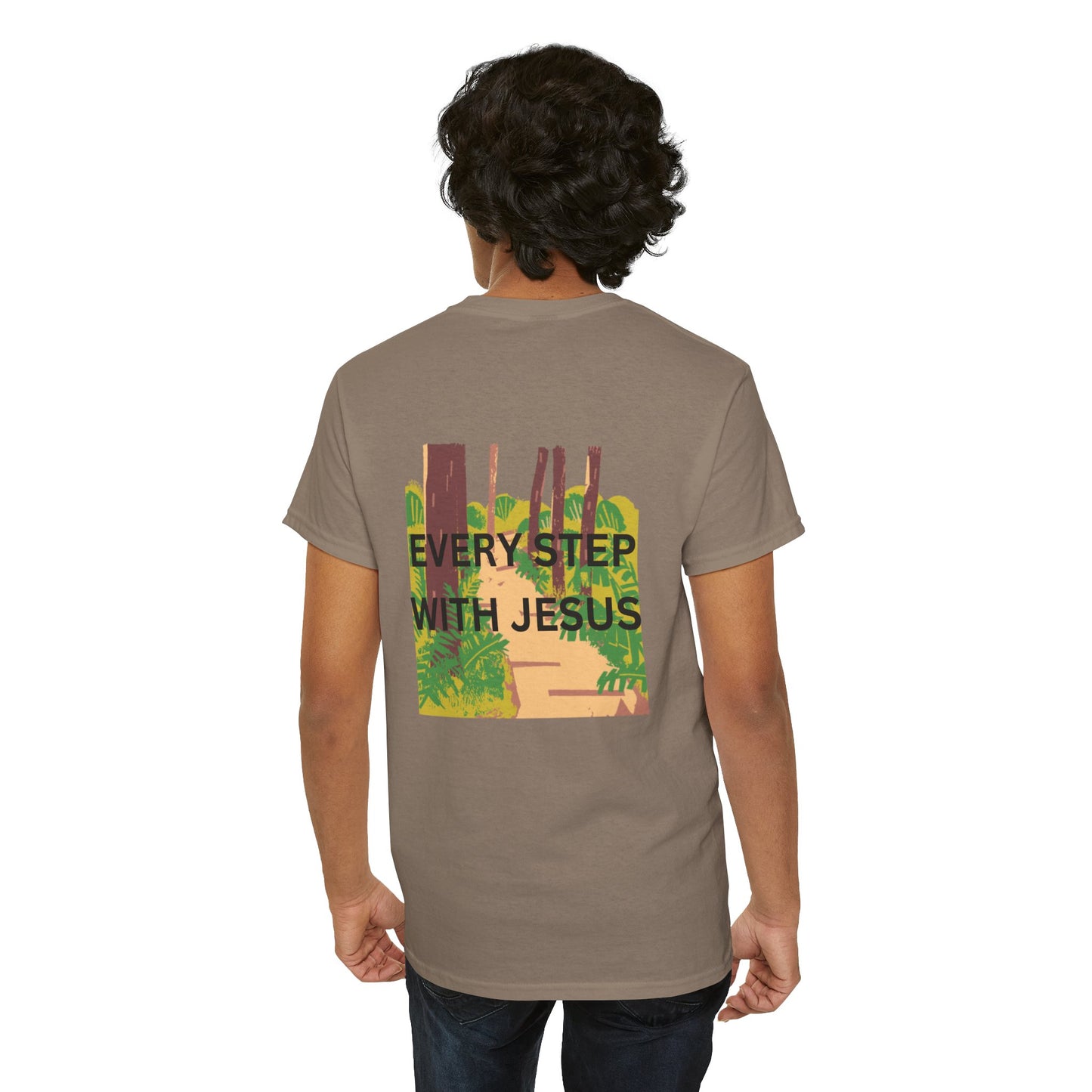 Trail in the Woods Unisex Tee - Every Step with Jesus Design