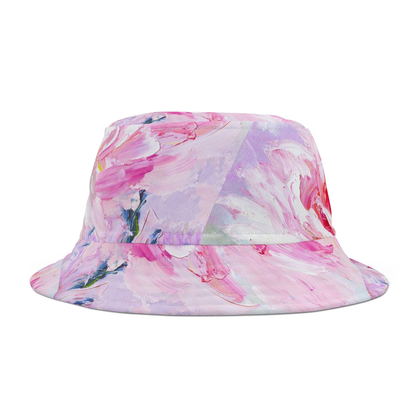 Floral Bucket Hat - Pink AOP, Summer Accessory, Boho Style, Gift for Her, Beachwear, Festival Fashion