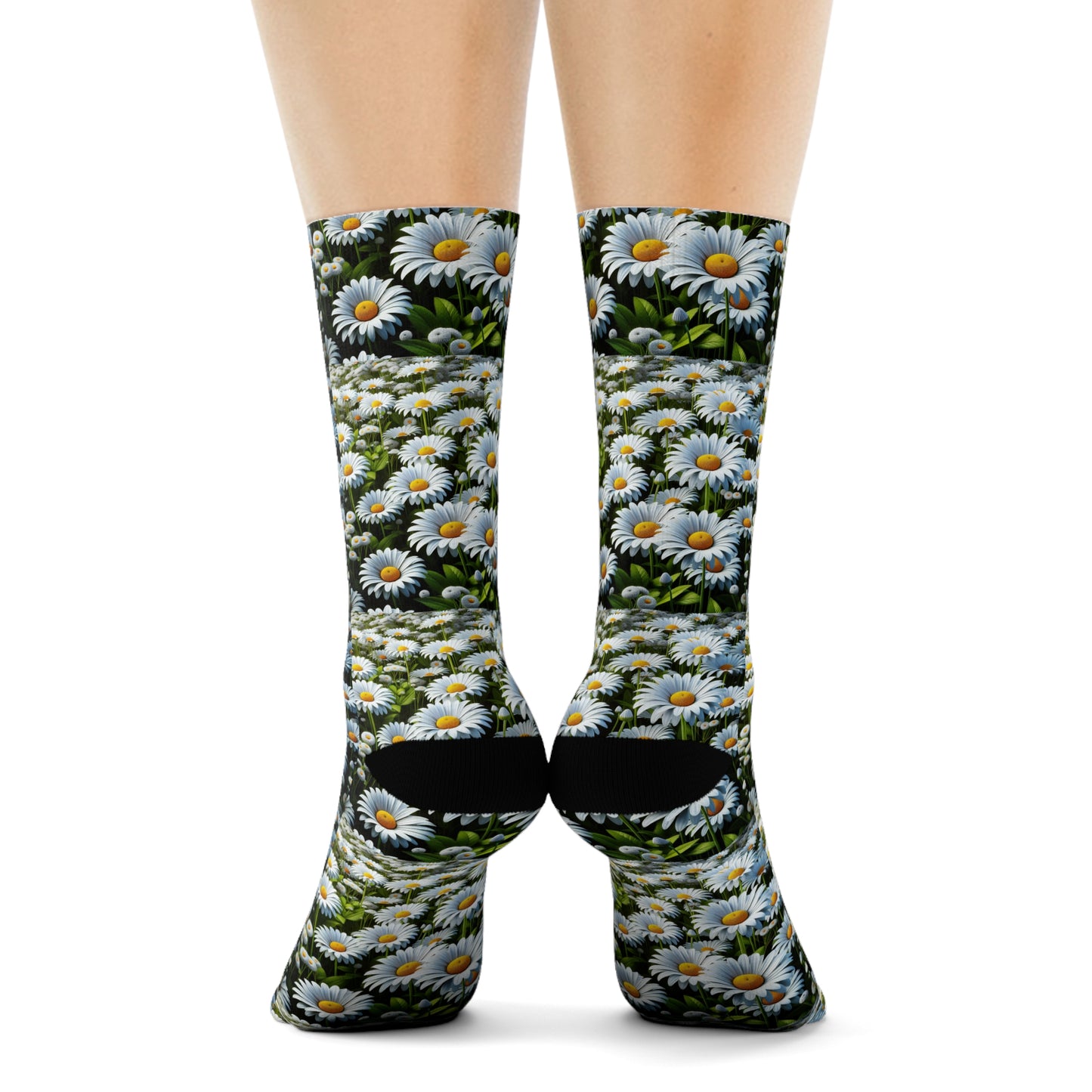 Floral Crew Socks - Whimsical Daisy Design for Everyday Wear