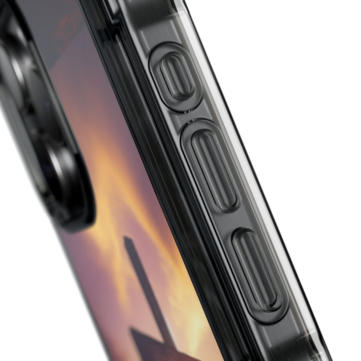 Sunset Cross Magnetic Clear Impact Case - Faith-Inspired Phone Protection