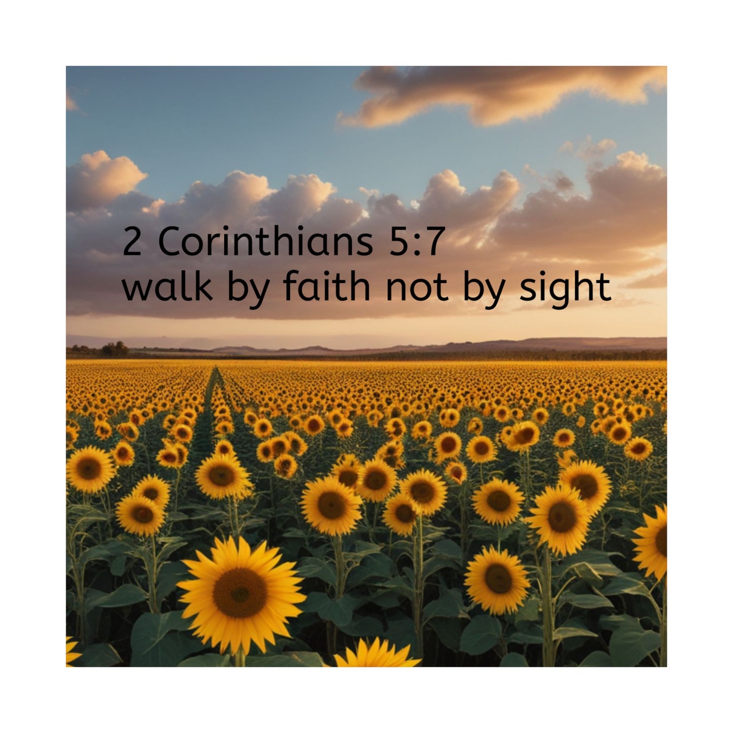 Inspiring Faith Wall Art, Sunflower Poster, Inspirational Home Decor, Christian Gift, Motivational Print