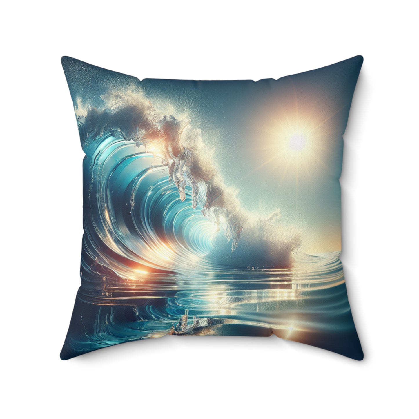 Ocean Wave Art Pillow for Beach Lovers - Decorative Cushion with Serene Sea Vibes
