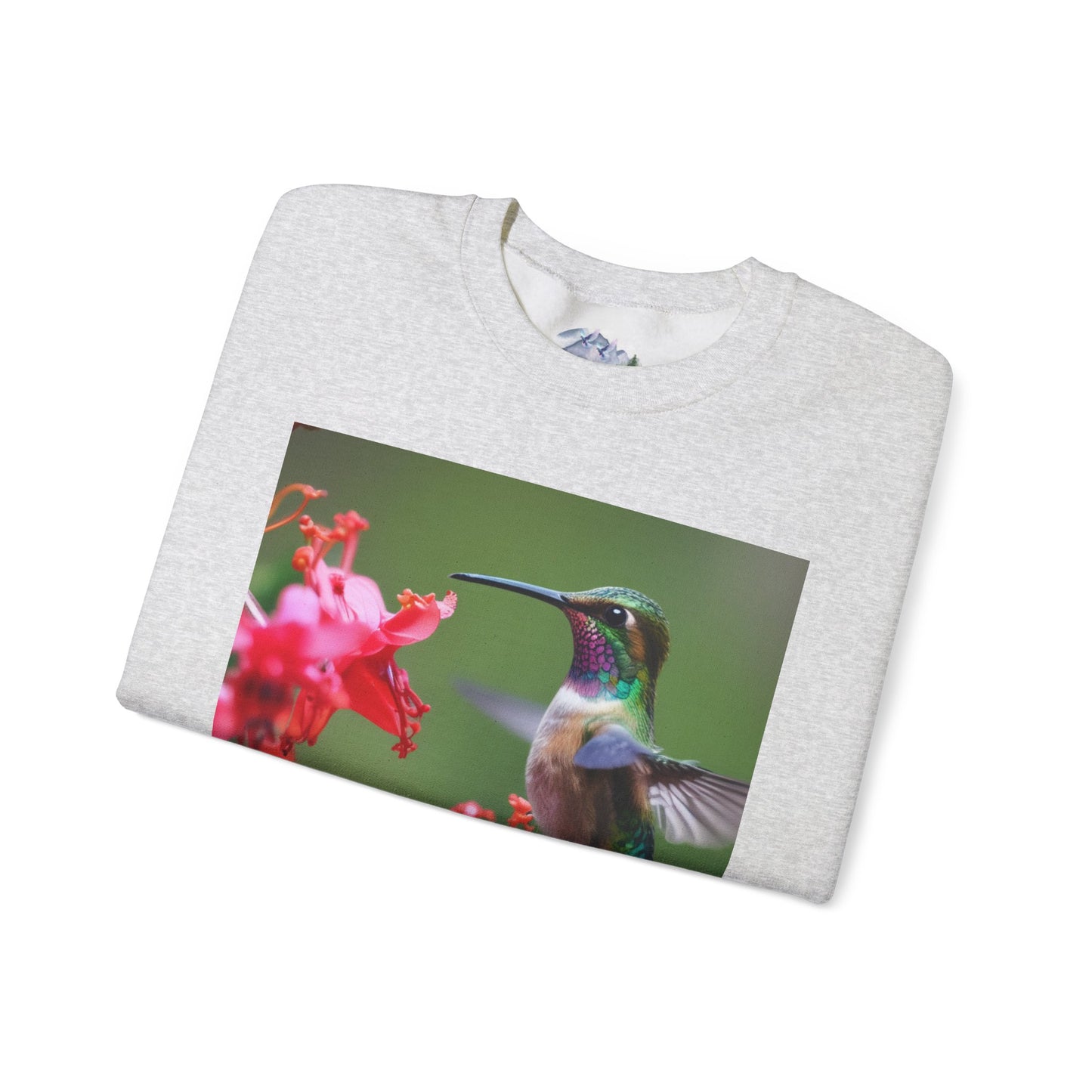 Fly free hummingbird & floral crewneck sweatshirt