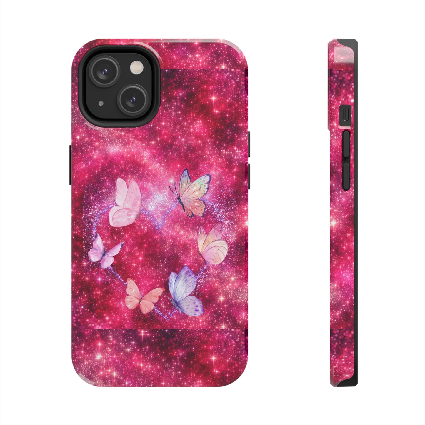 Butterfly Heart Tough Phone Cases - Vimentins Day Sparkly Design