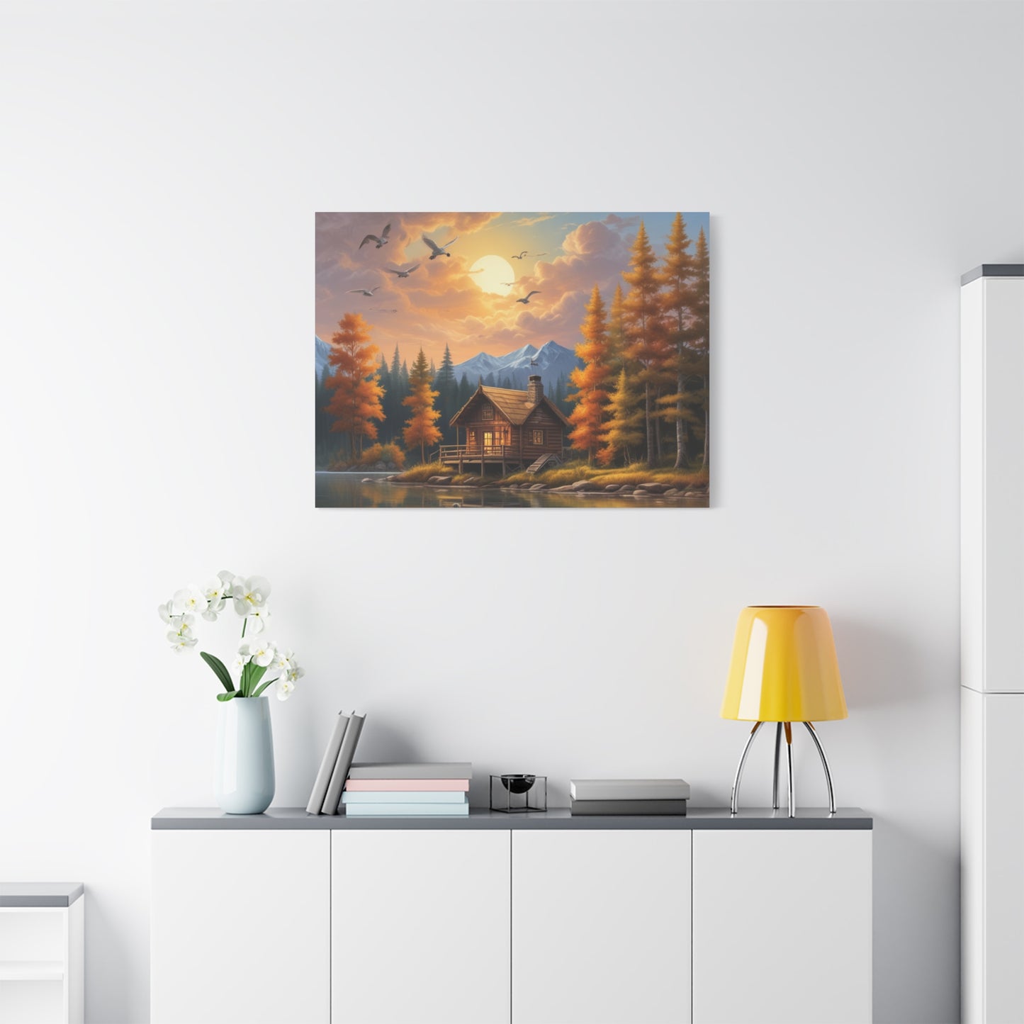 Canvas Wall Art Cabin by the Lake