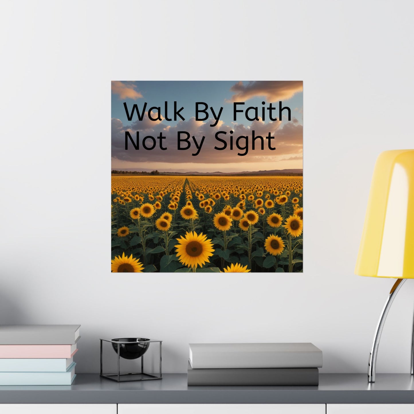 Inspiring Faith Wall Art, Sunflower Poster, Inspirational Home Decor, Christian Gift, Motivational Print