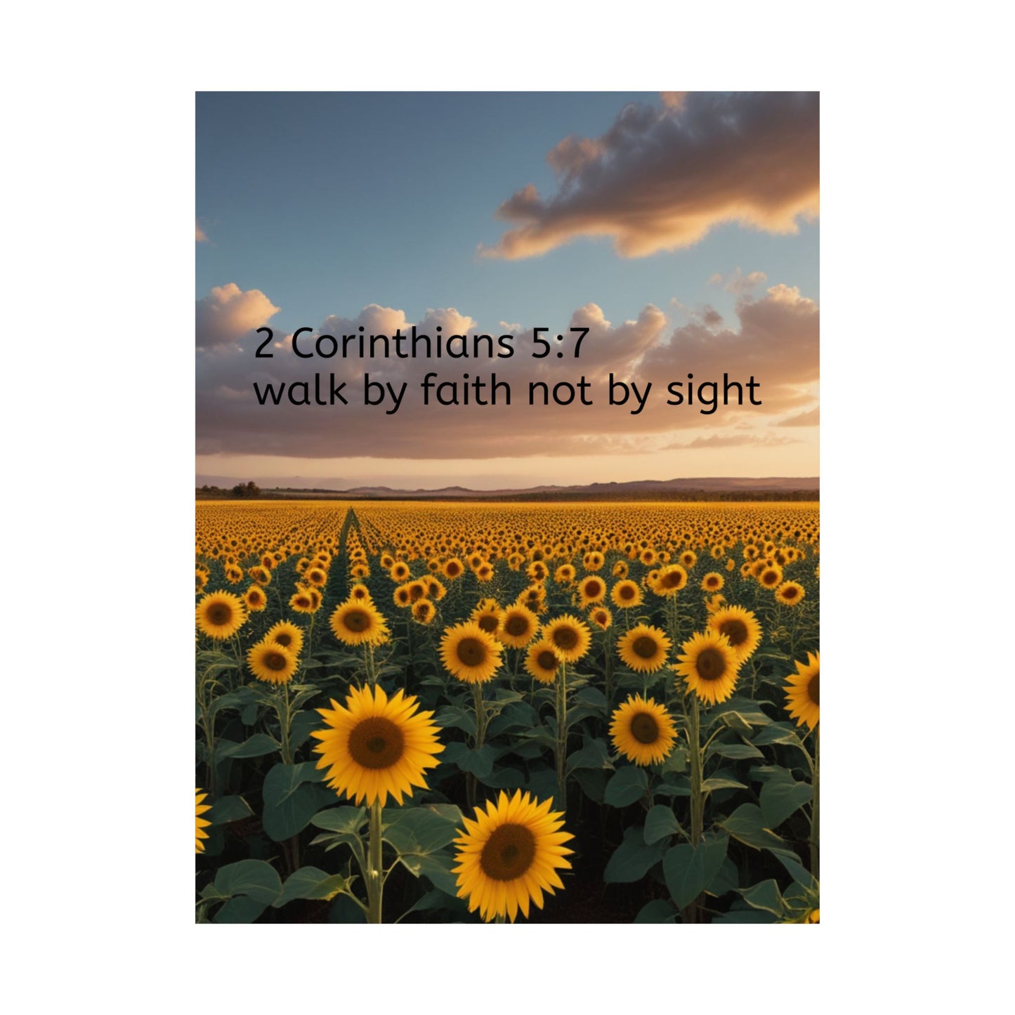 Inspiring Faith Wall Art, Sunflower Poster, Inspirational Home Decor, Christian Gift, Motivational Print
