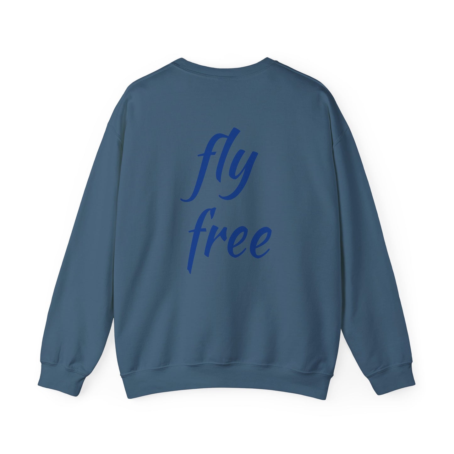 Fly free hummingbird & floral crewneck sweatshirt