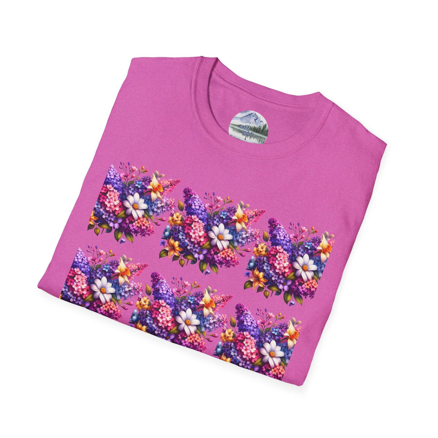 Floral Pattern Unisex Softstyle T-Shirt - Vibrant Spring Design