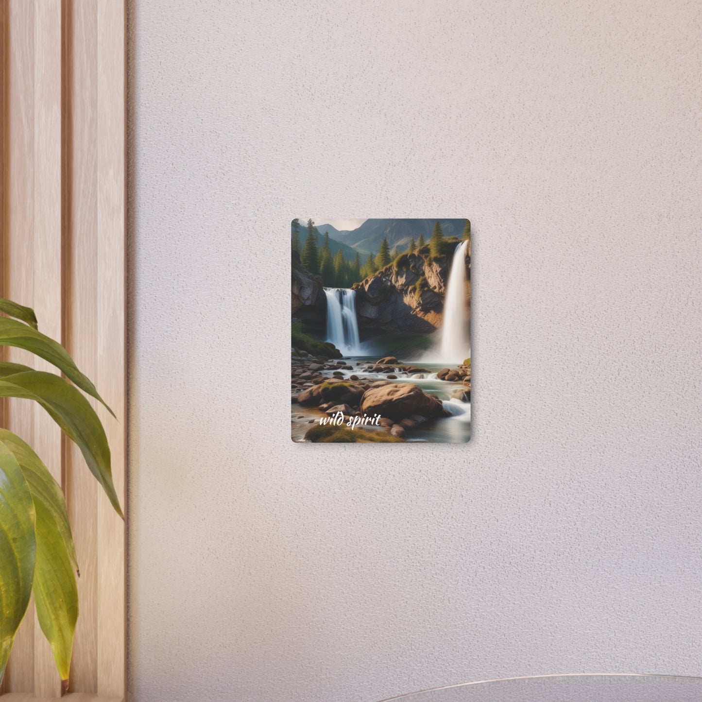 Metal Art Sign - Mountain Forest Waterfall Creek Design