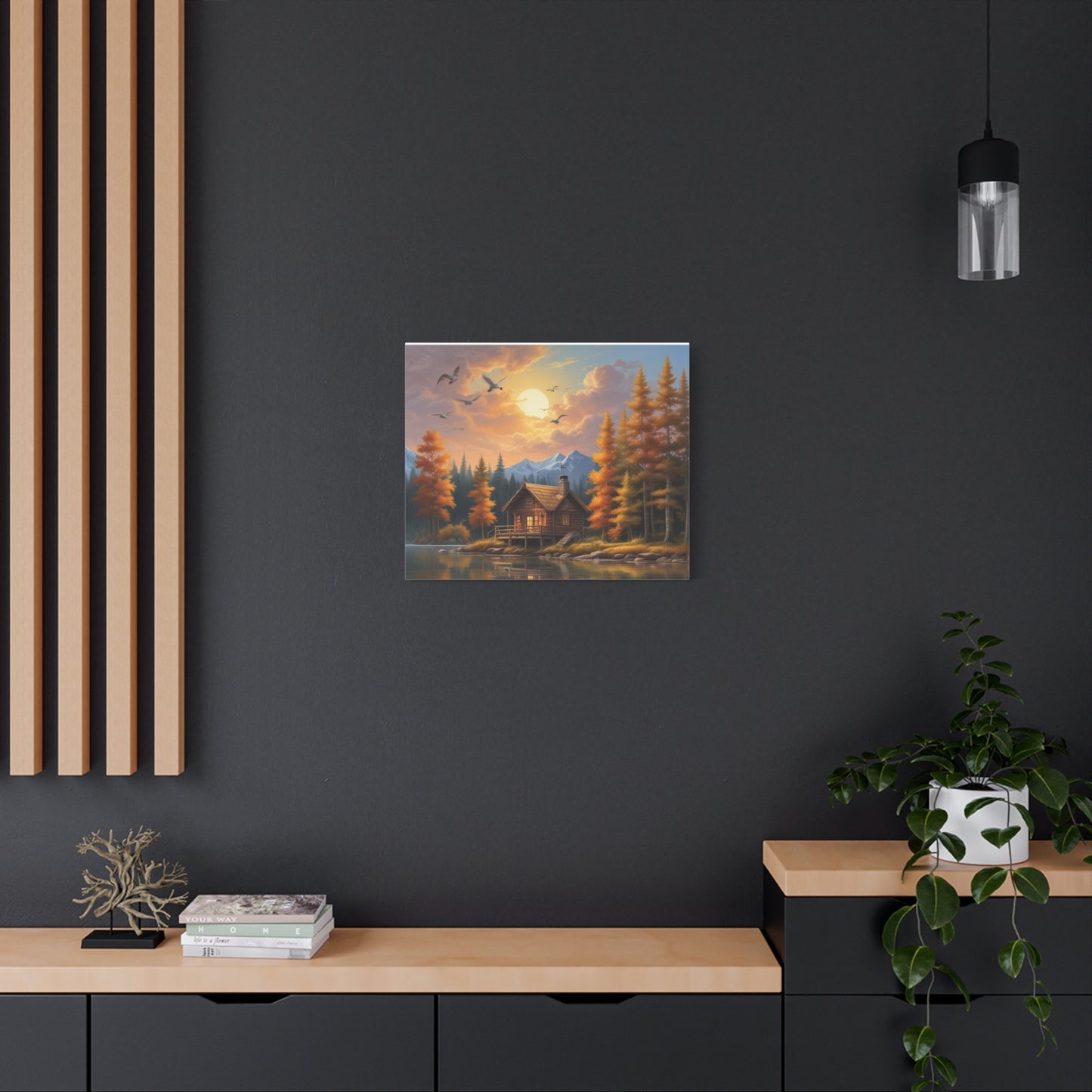 Canvas Wall Art Cabin by the Lake