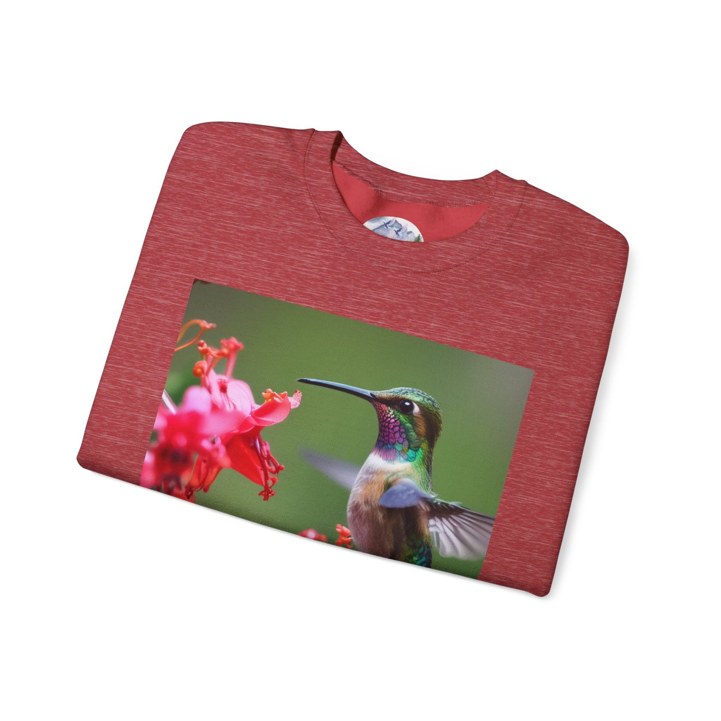 Fly free hummingbird & floral crewneck sweatshirt