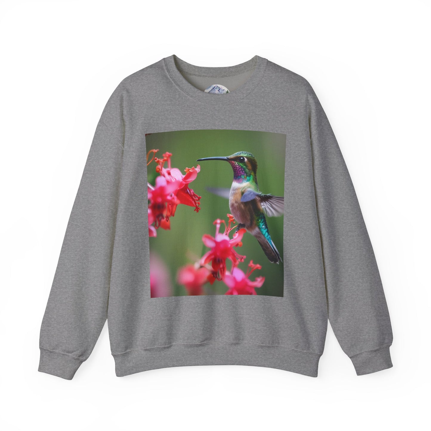 Fly free hummingbird & floral crewneck sweatshirt