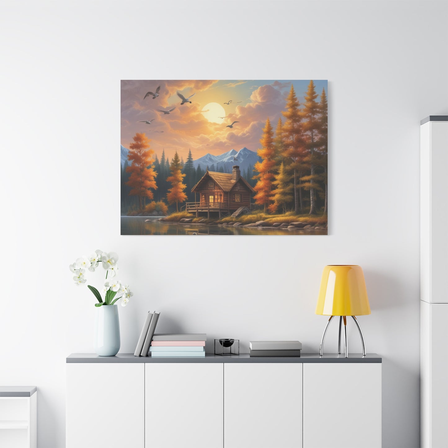 Canvas Wall Art Cabin by the Lake