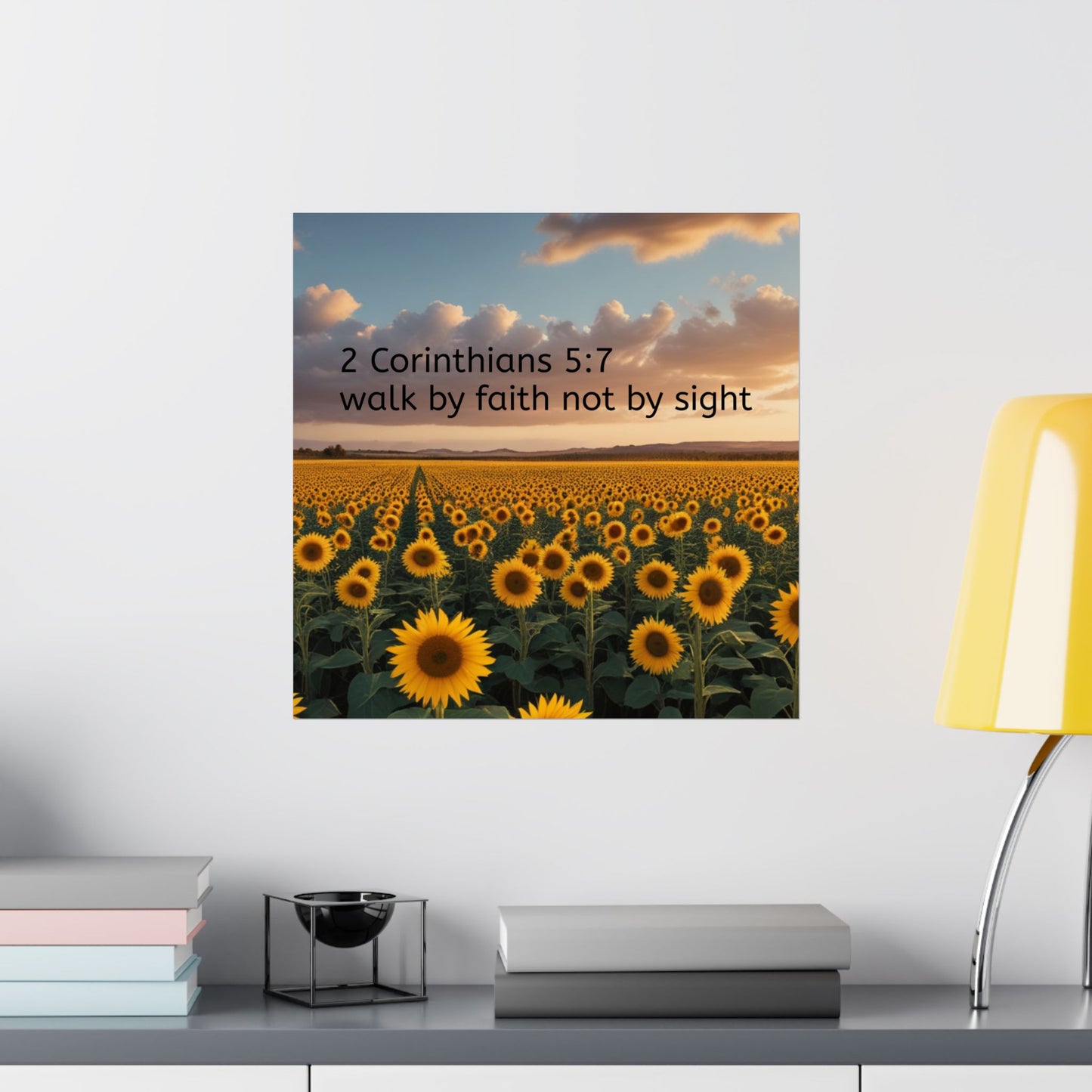 Inspiring Faith Wall Art, Sunflower Poster, Inspirational Home Decor, Christian Gift, Motivational Print