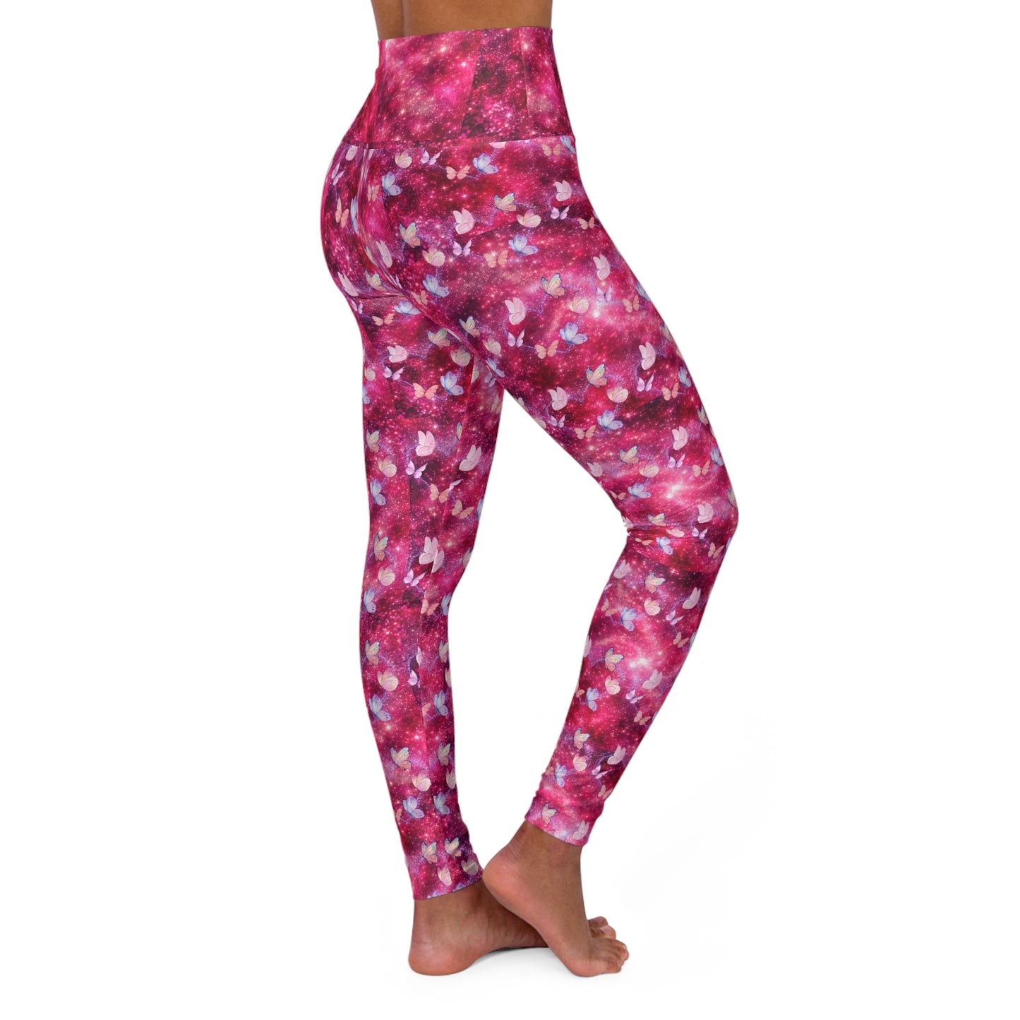 Yoga Leggings Butterfly Glitter Heart Valentine's Day