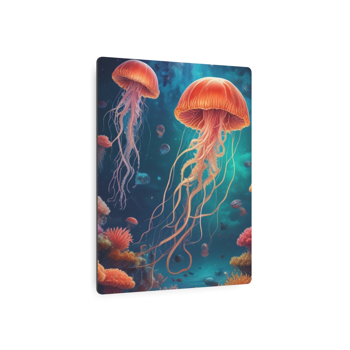 Metal Art Sign - Down in the Deep Jellyfish Design
