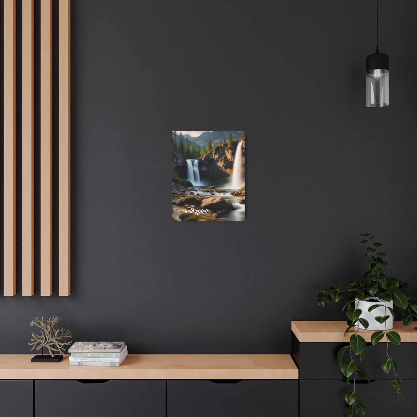 Metal Art Sign - Mountain Forest Waterfall Creek Design