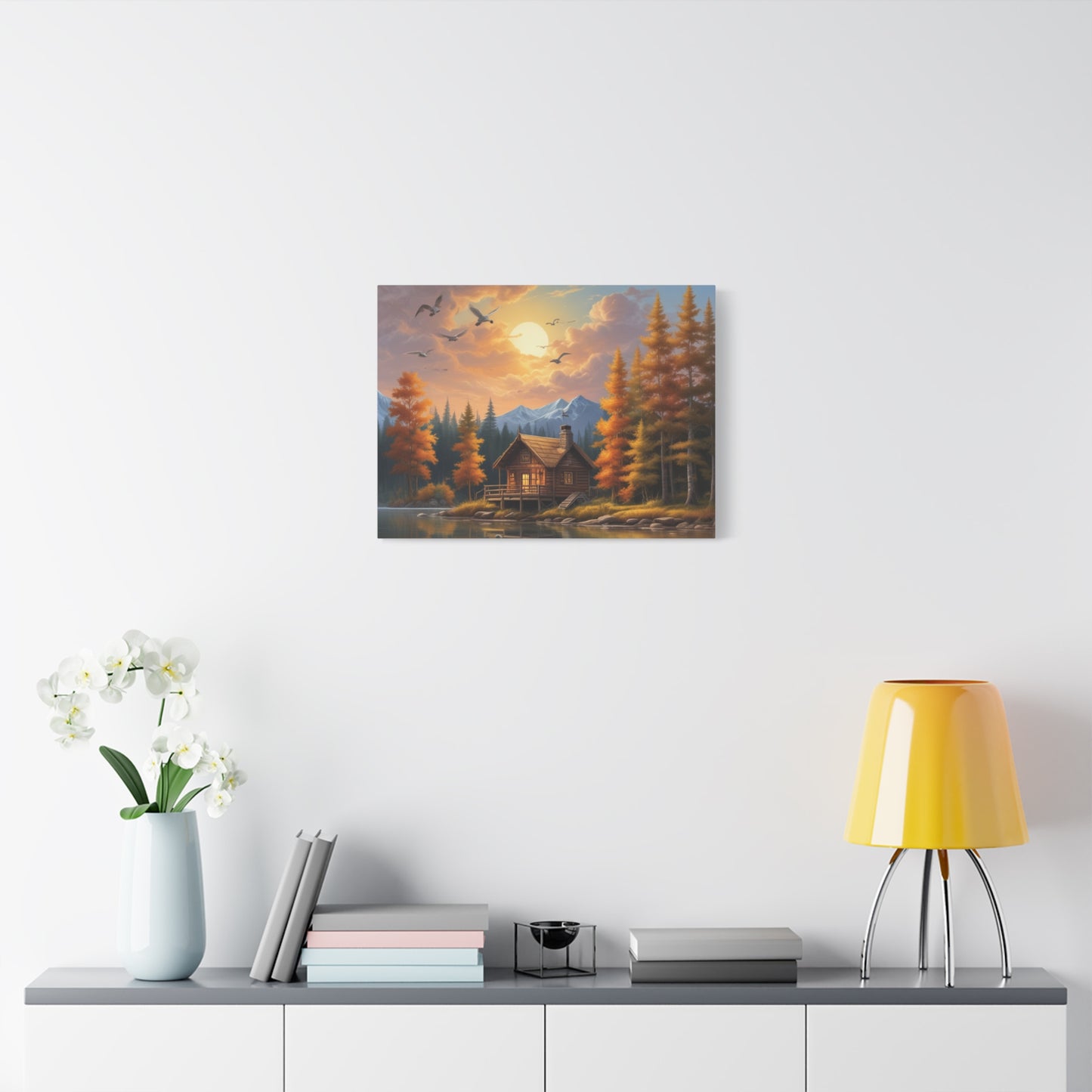 Canvas Wall Art Cabin by the Lake
