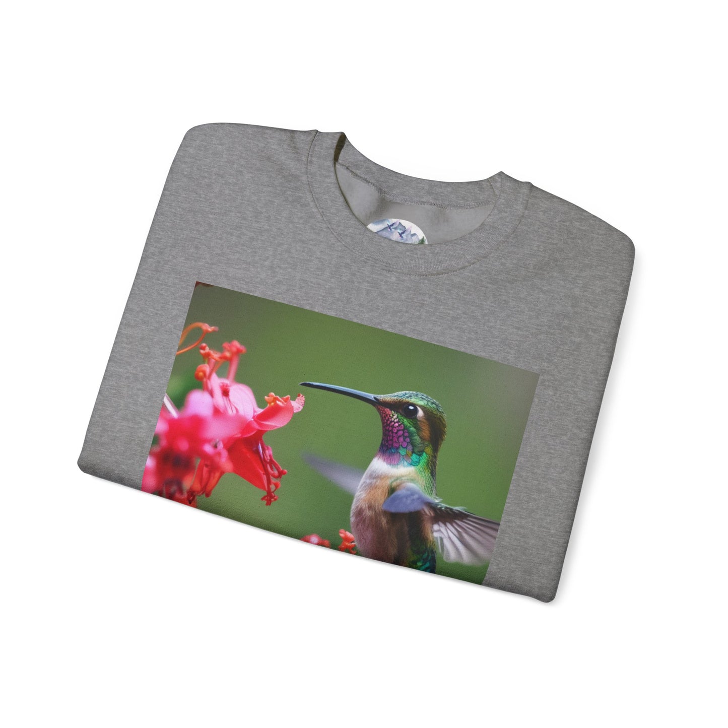 Fly free hummingbird & floral crewneck sweatshirt