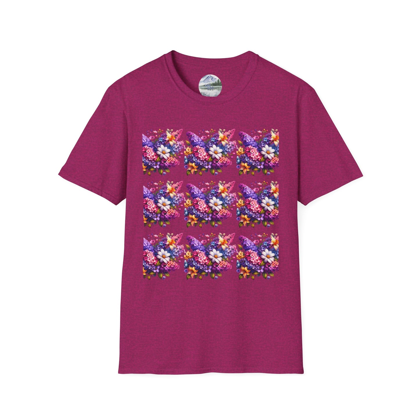 Floral Pattern Unisex Softstyle T-Shirt - Vibrant Spring Design