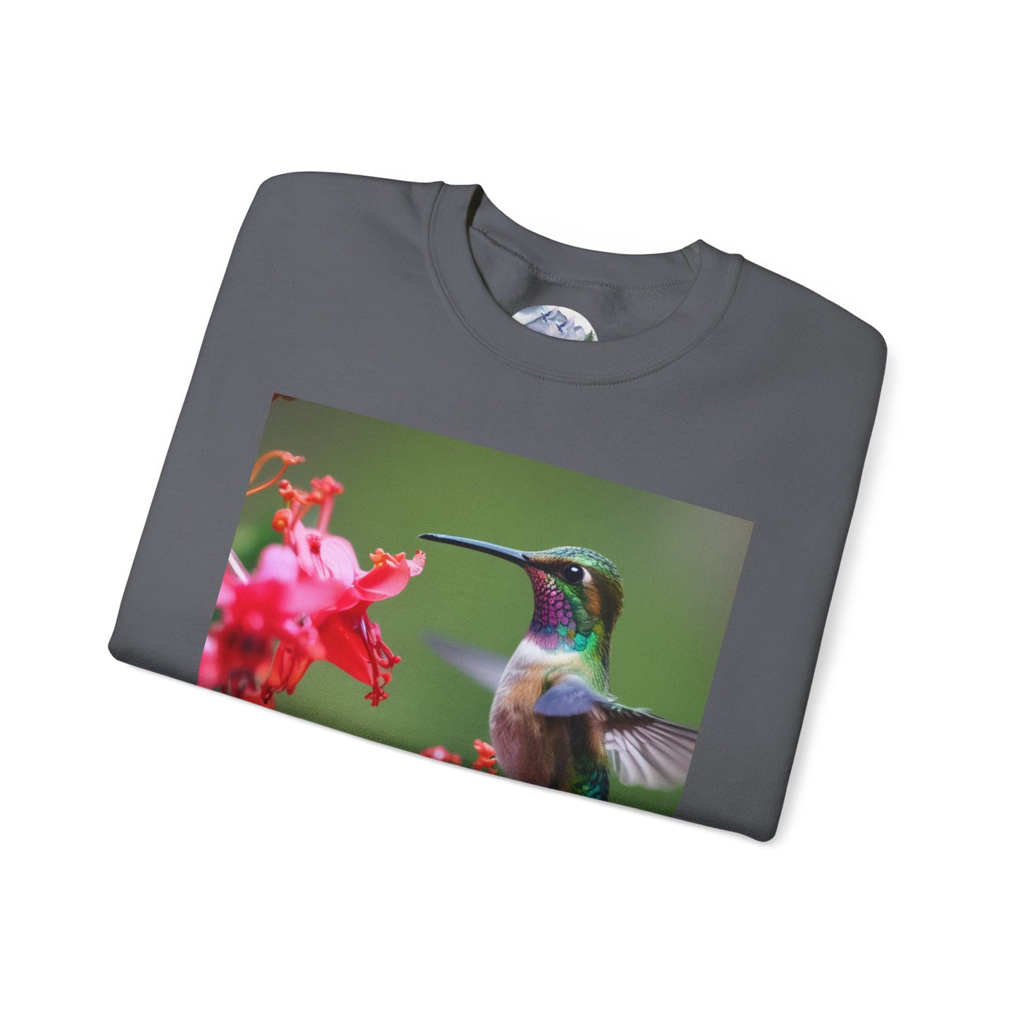Fly free hummingbird & floral crewneck sweatshirt