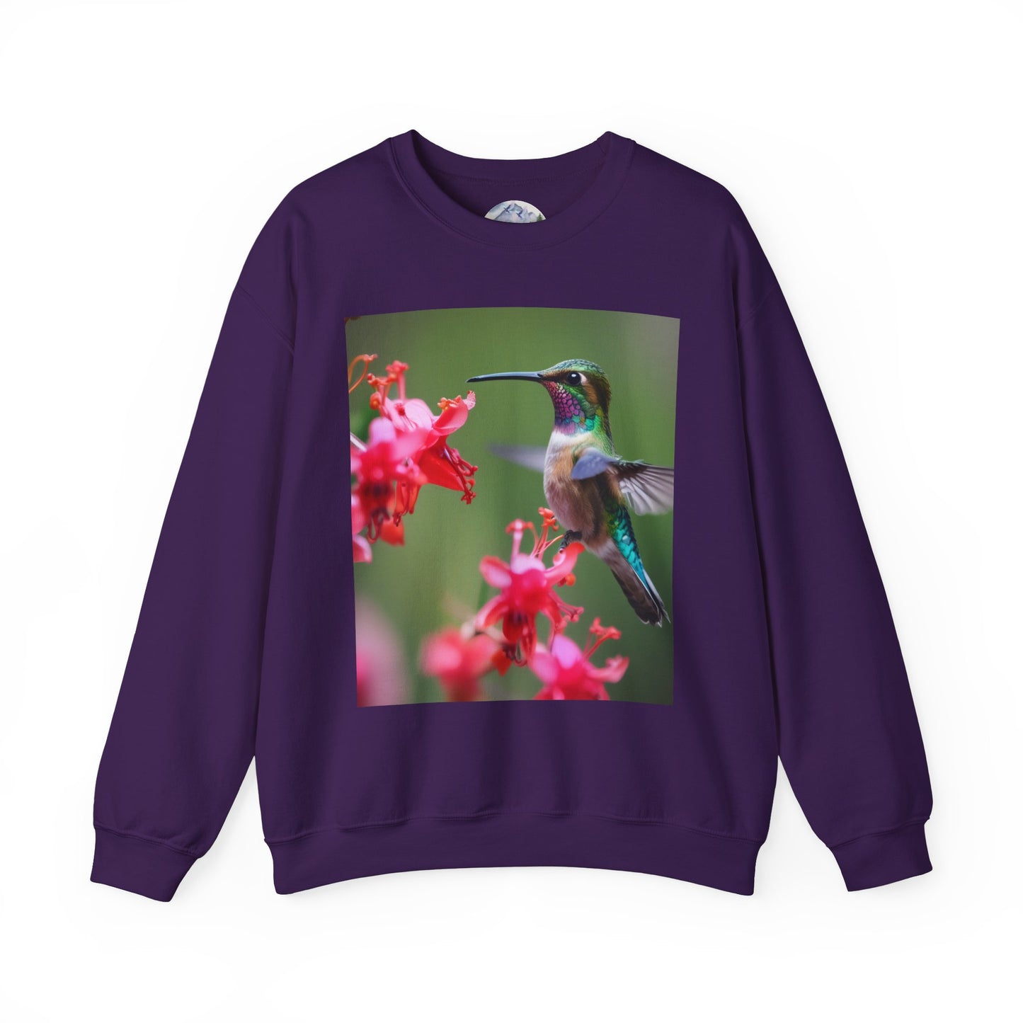 Fly free hummingbird & floral crewneck sweatshirt