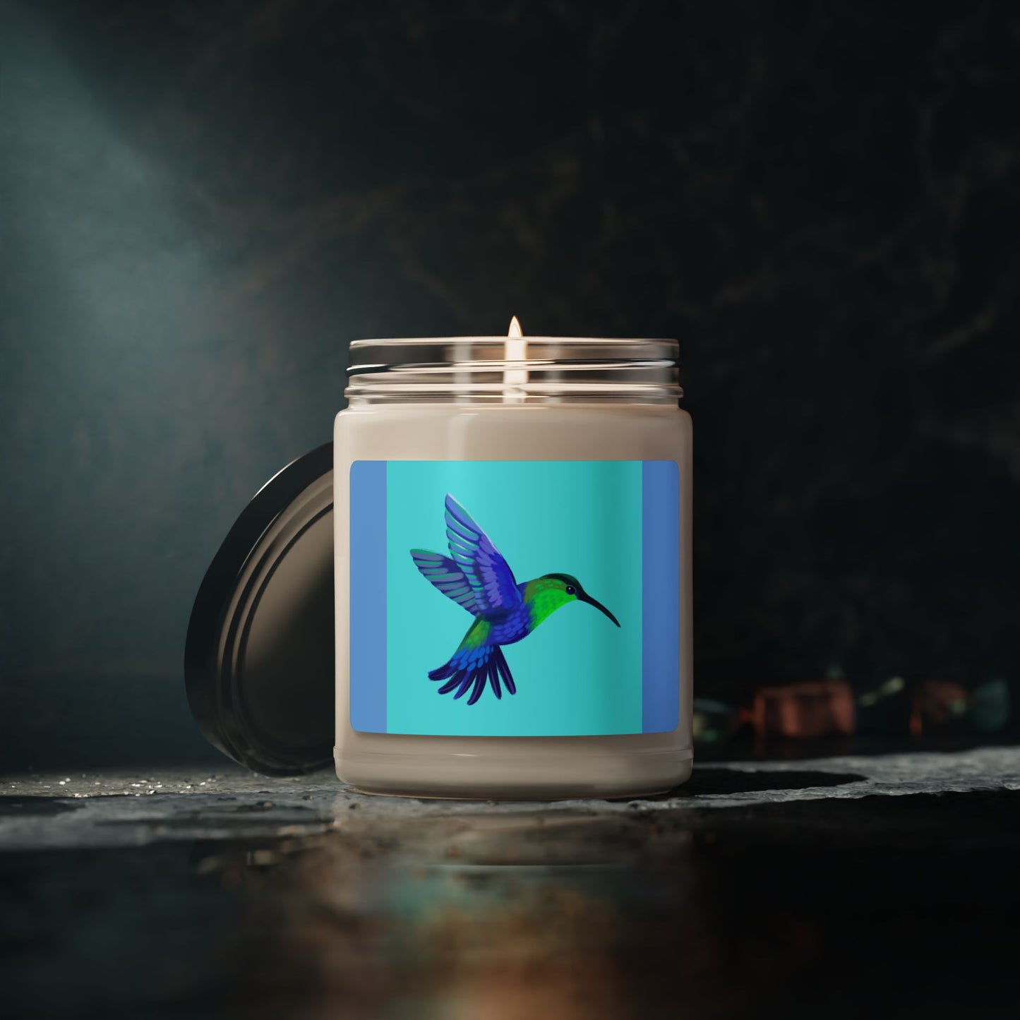 Vibrant Hummingbird Scented Soy Candle - 9oz, Eco-Friendly Fragrance for Relaxation & Home Decor