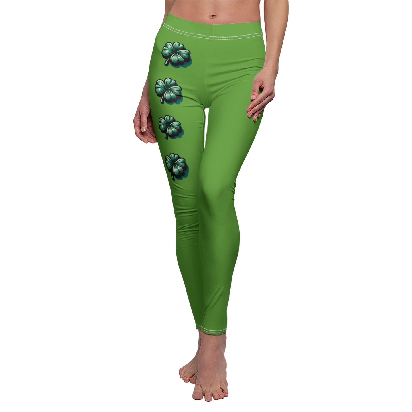Leggings de tiro medio para mujer con diseño de trébol para el Día de San Patricio