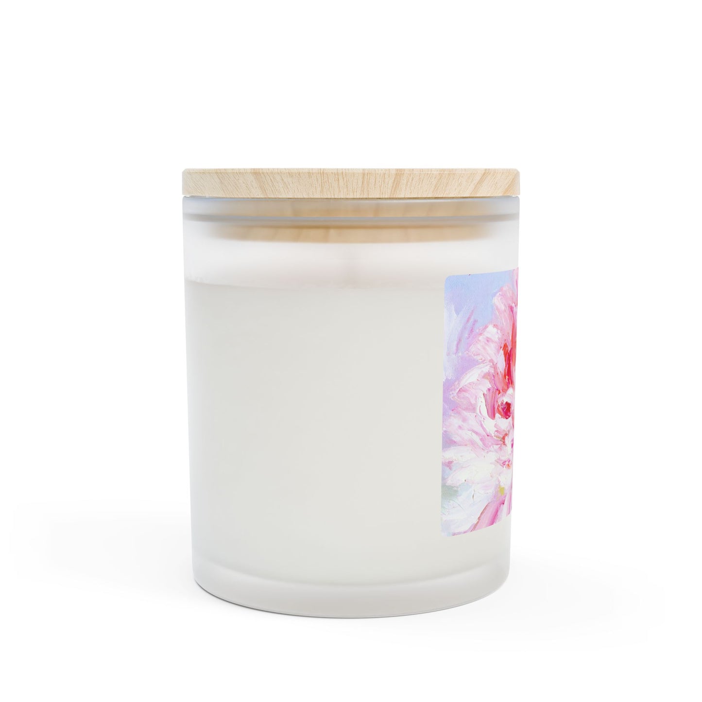 Floral Frosted Glass Candle - 11oz Artisan Aromatherapy