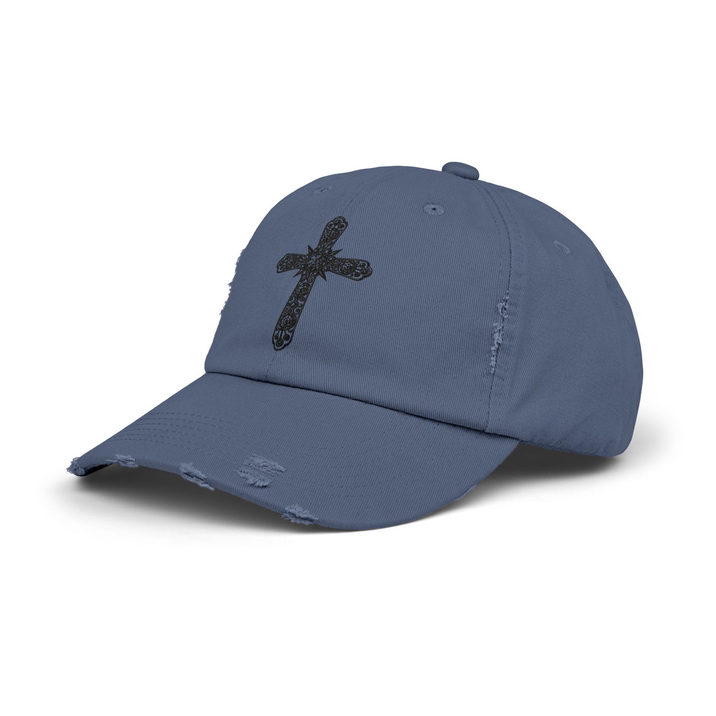 Unisex Distressed Cross Cap - Faith-Inspired Fashion Accessory