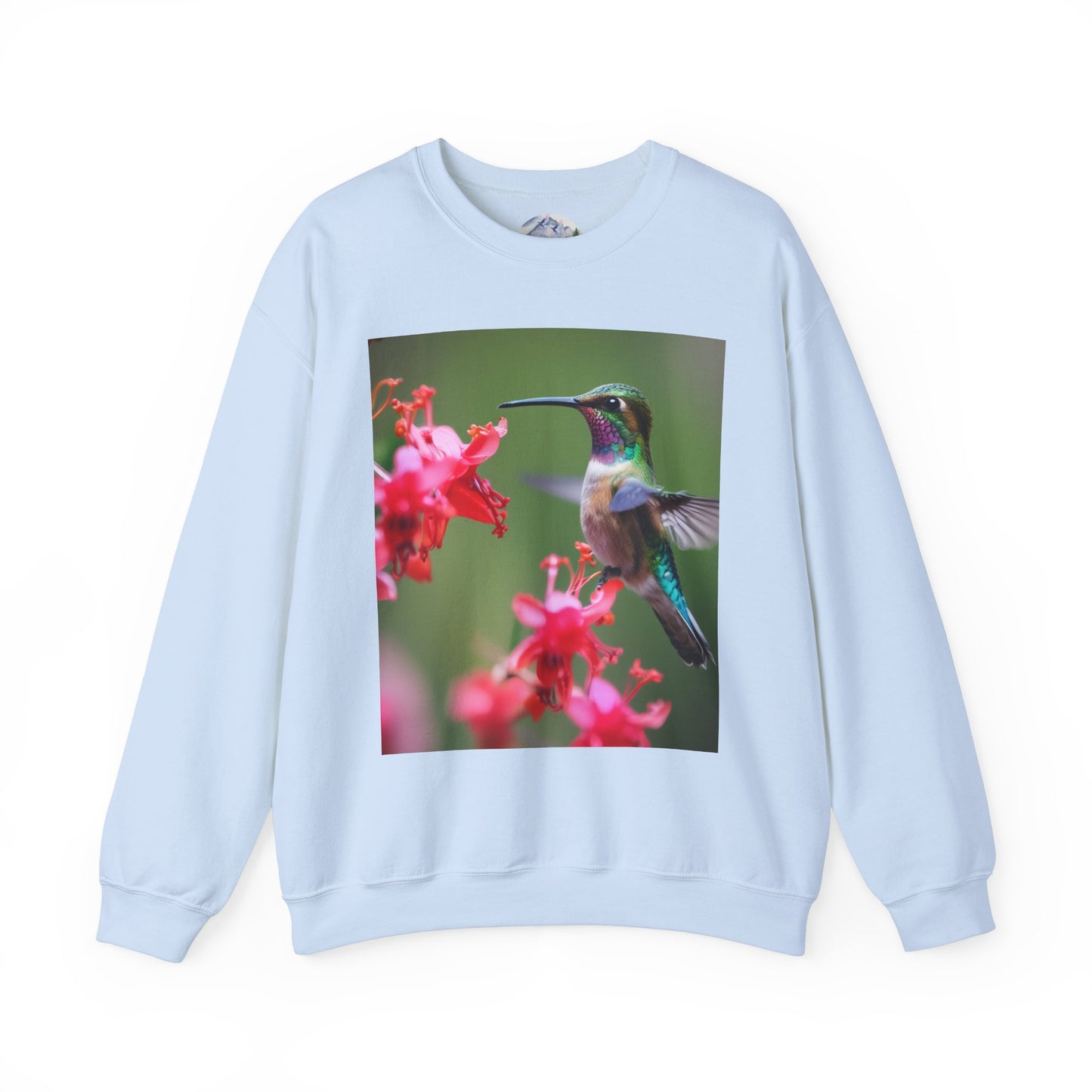 Fly free hummingbird & floral crewneck sweatshirt