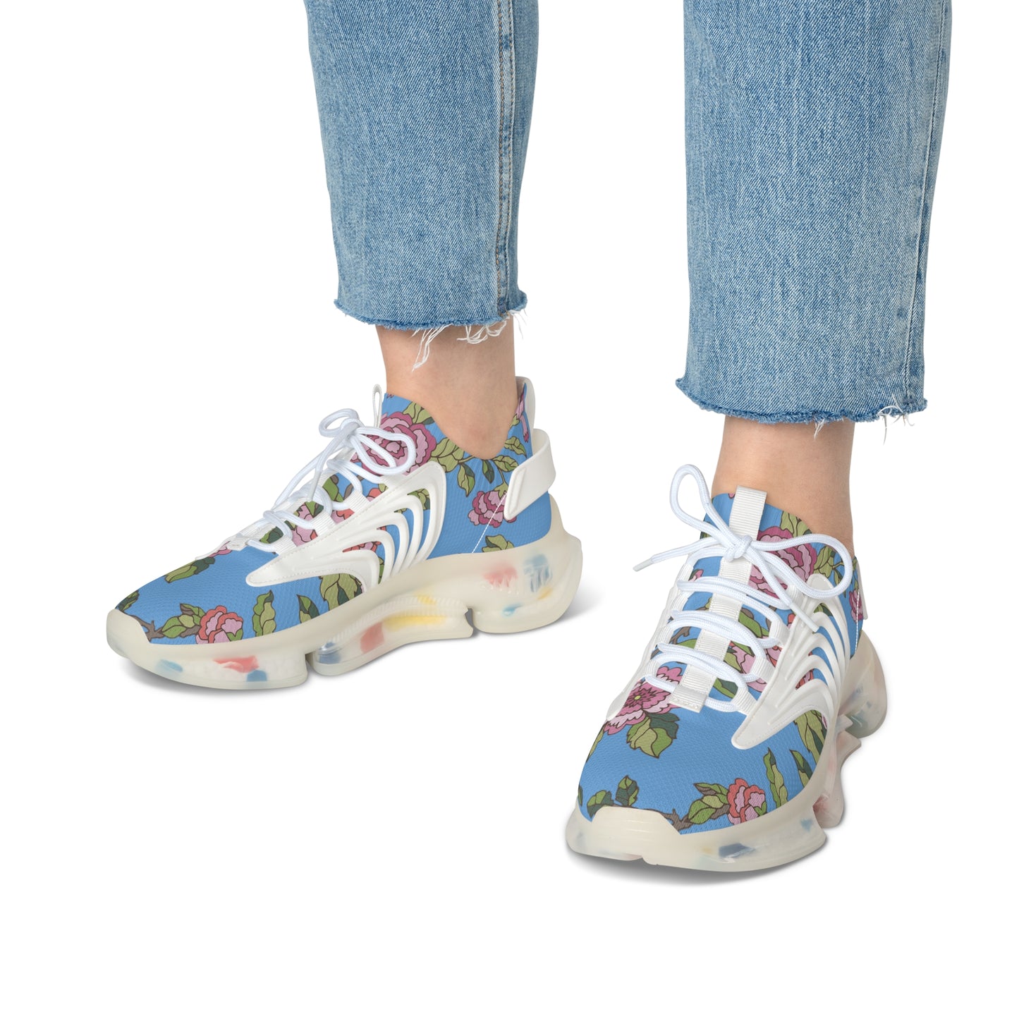 Floral Women's Mesh Sneakers | Lightweight Athletic Shoes, Fashion Sneakers, Casual Footwear, Spring Style, Gift for Her