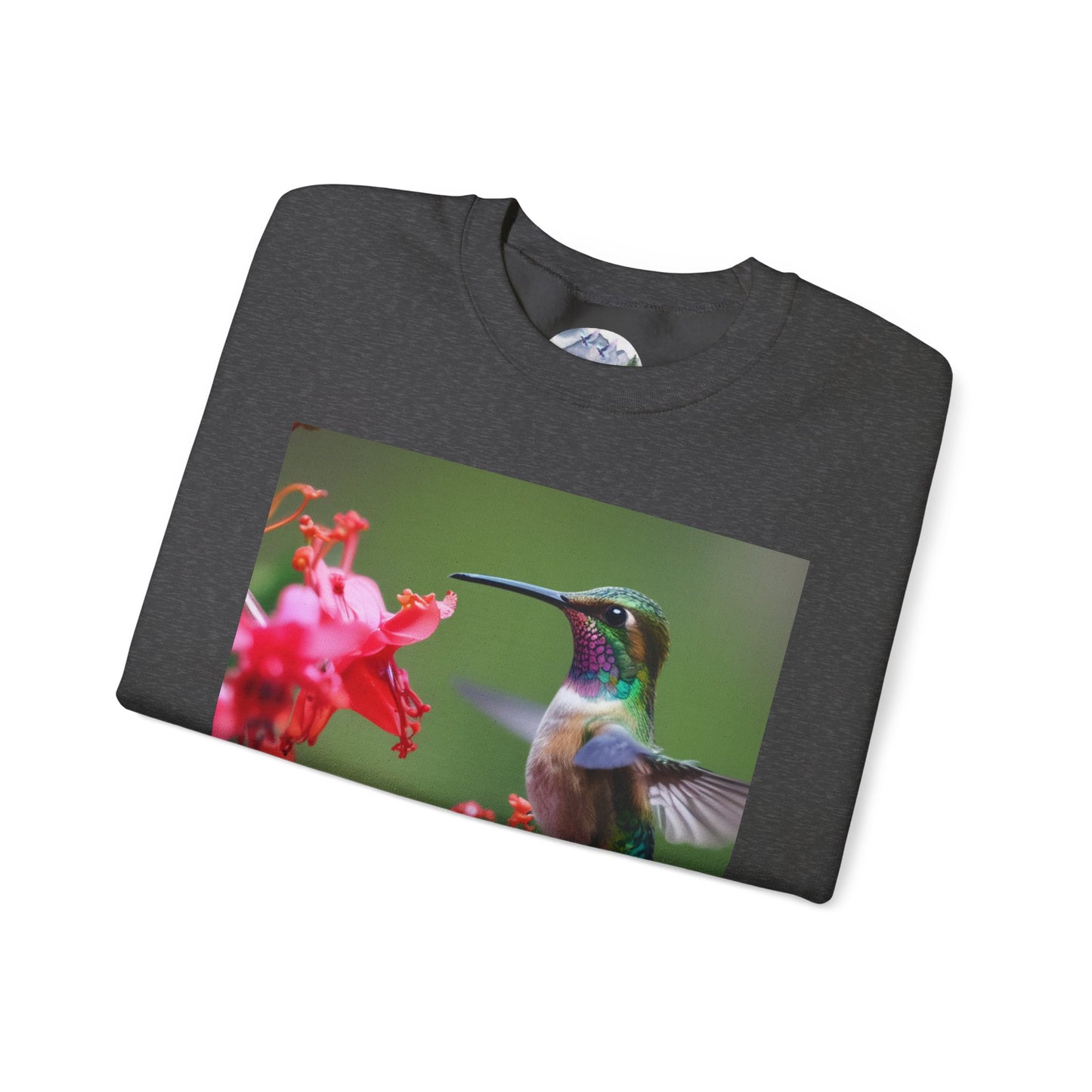 Fly free hummingbird & floral crewneck sweatshirt