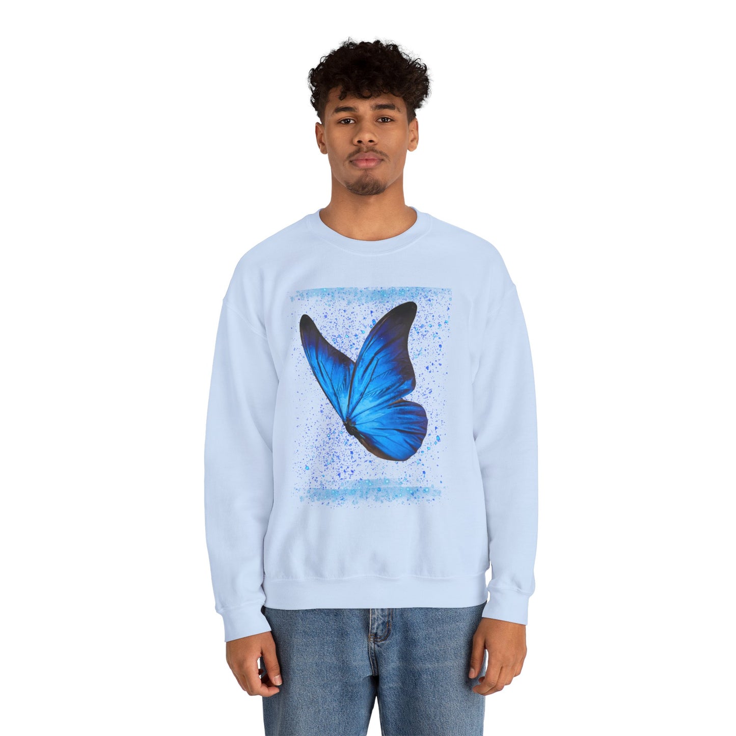 Sparkle Blue Butterfly Unisex Sweatshirt - Heavy Blend Crewneck