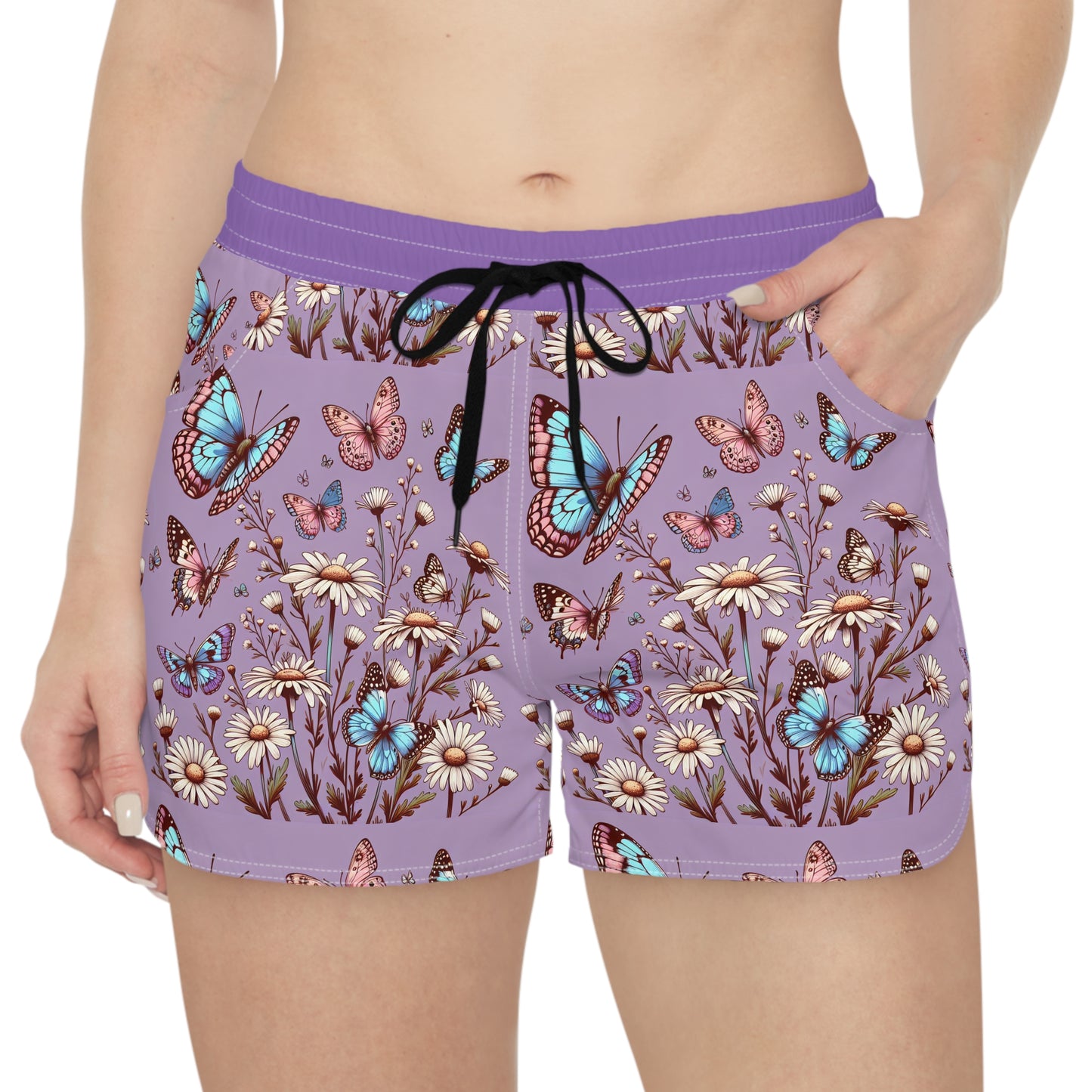 Butterfly Garden Women's Casual Shorts - Floral Print Summer Lounge Wear