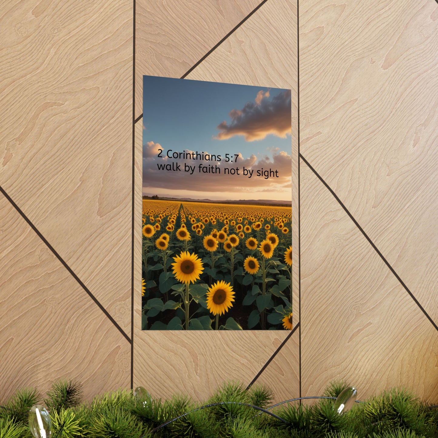 Inspiring Faith Wall Art, Sunflower Poster, Inspirational Home Decor, Christian Gift, Motivational Print