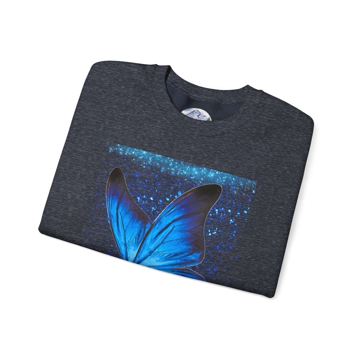 Sparkle Blue Butterfly Unisex Sweatshirt - Heavy Blend Crewneck