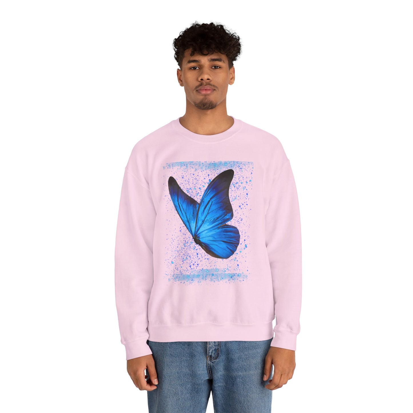 Sparkle Blue Butterfly Unisex Sweatshirt - Heavy Blend Crewneck