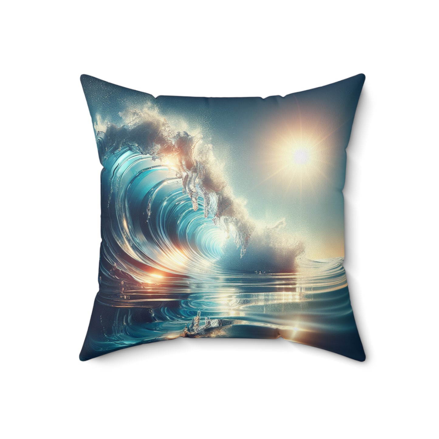 Ocean Wave Art Pillow for Beach Lovers - Decorative Cushion with Serene Sea Vibes