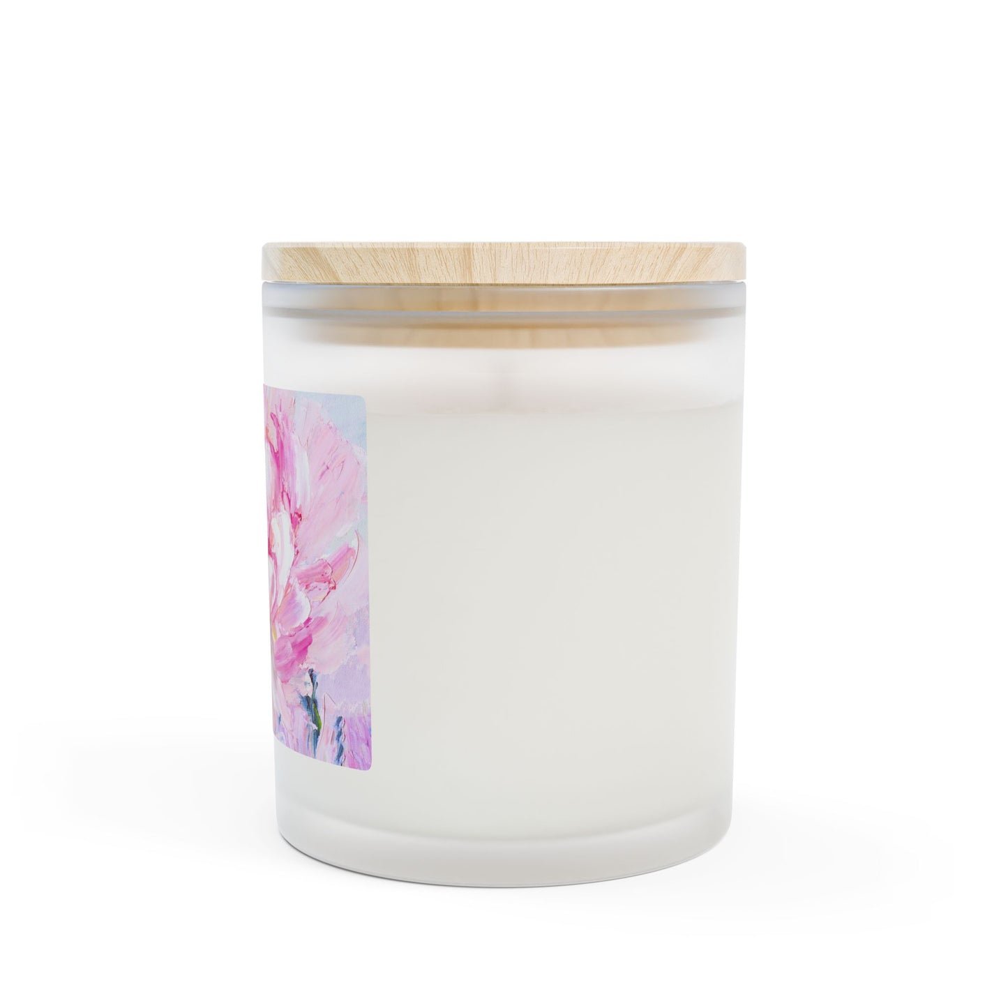 Floral Frosted Glass Candle - 11oz Artisan Aromatherapy